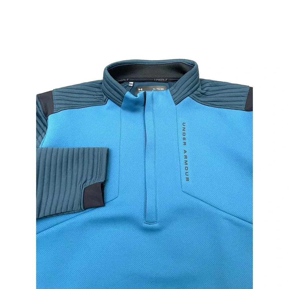 Under Armour UA Storm Daytona 1/2 Zip Golf Pullover XL Blue Wicking Pockets